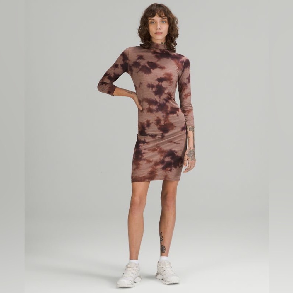 Lululemon lab tan tie dyed wool dress size 6